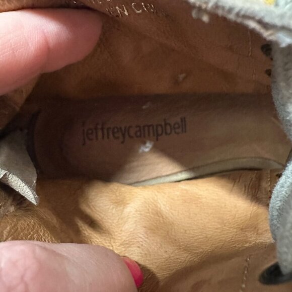 Jeffrey Campbell Cors Lace Up Ankle Boot Womens Size 7 Leather Boho Block Heel - Picture 10 of 13